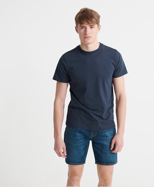 Superdry Organic Cotton Standard Label Férfi Pólók Sötétkék | RLBOC7948